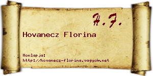 Hovanecz Florina névjegykártya